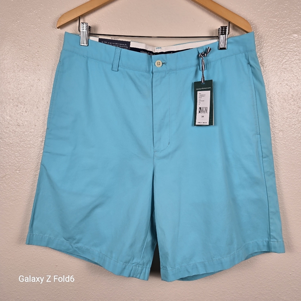 Vineyard Vines‎ Links Shorts Blue Cotton Golf Chino Flat Front Men’s 34 NWT